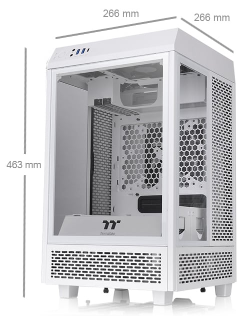 Thermaltake Tower 100 Snow Edition Tempered Glass Type-C (USB 3.1 Gen 2)  Mini Tower Computer Chassis Supports Mini-ITX, CA-1R3-00S6WN-00